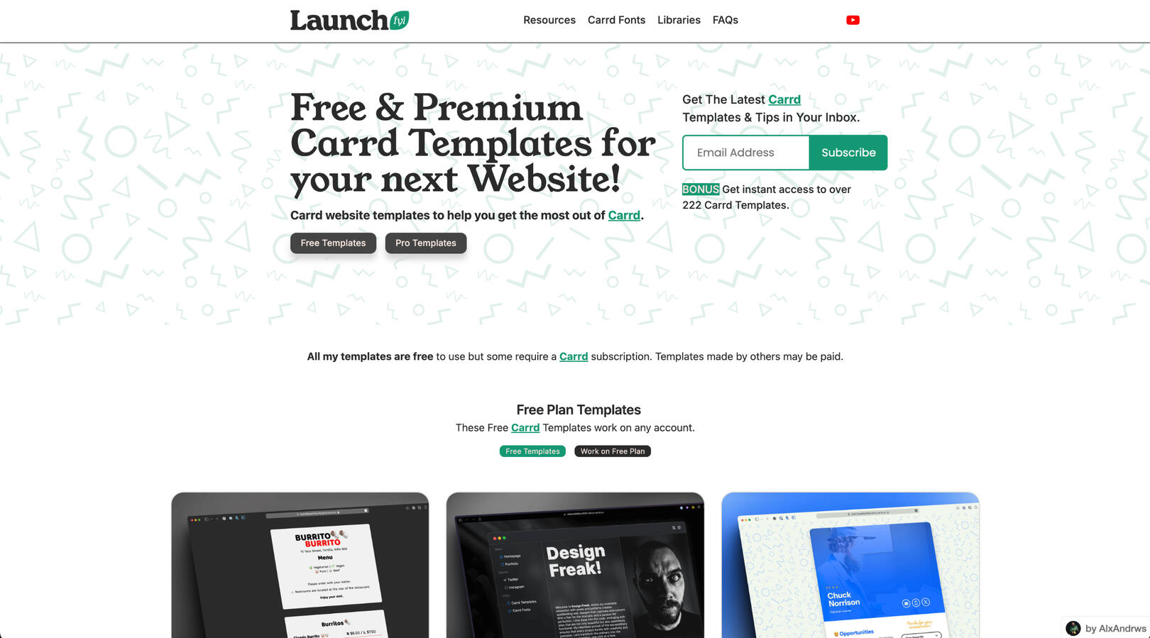 Carrd Templates by Launch.fyi