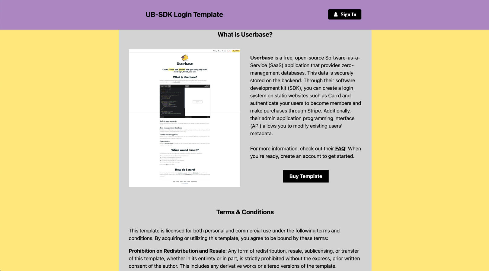 Userbase- SDK Login Template